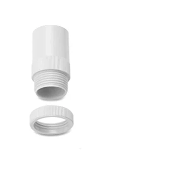Image of Pack of 10 20mm ADAPTORS Male Thread and Lock Ring (20mm, White)
