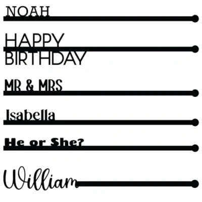 Image of Personalised Name Customisable Acrylic Drink Stirrers Pack of 6