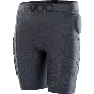 Image of EVOC CRASH PANTS KIDS, cycling shorts (incl. hip protectors and protective padding, S.LEISURE material, S.Café anti odour technology, machine washable, size: JM), carbon grey