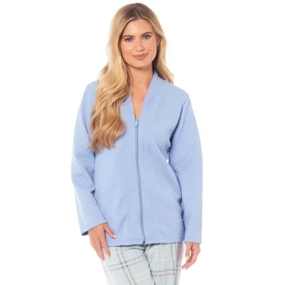 Image of INSIGNIA Womens Bed Jackets Mock Quilt Short Gowns Tops (Blue, S)
