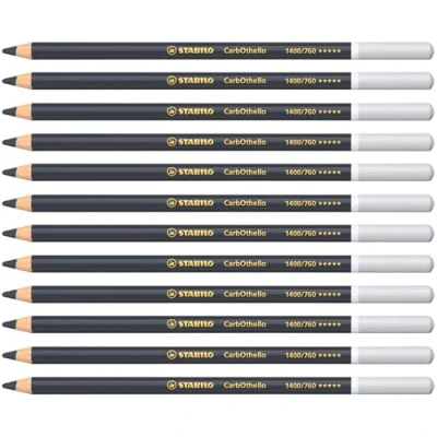 Image of Chalk Pastel Pencil STABILO CarbOthello Pack of 12 Lamp Black