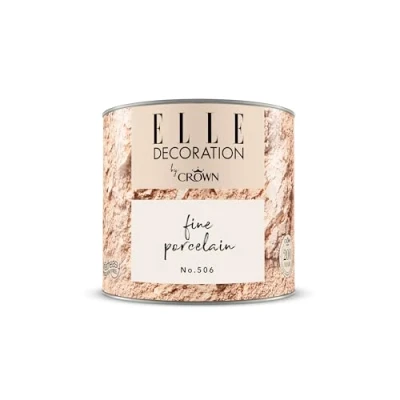 Image of ELLE Decoration Paint, Fine Porcelain No.506 125ml Luxurious, Matt Emulsion Sample for Interior Walls and Ceilings