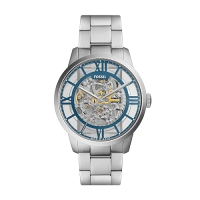 Image of FOSSIL Townsman Watch for Men, Automatic Movement with Stainless Steel or Leather Strap,Silver Tone,44 mm