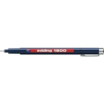 Image of edding 1800 profipen black 10 pens line width 0.25 mm fineliner pen for precise writing, sketching and technical drawing fine, metal encased nib suitable use with rulers stencils