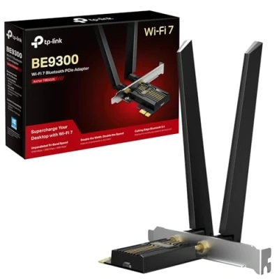 Image of TP Link Archer TBE552E WiFi Card BE9300 Mbps 7 Wireless Bluetooth 5.4 PCIe Network Card, 2x2 320MHz MU MIMO, 6GHz/5GHz/2.4GHz PCI Express for Desktop/PC Windows 11(64Bit)