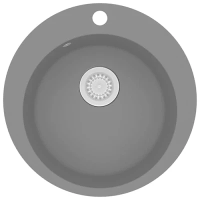 Image of vidaXL Granite Kitchen Sink with Single Basin Heat, Scratch, Stain Resistant, Overmount Design, Includes Basket Strainer