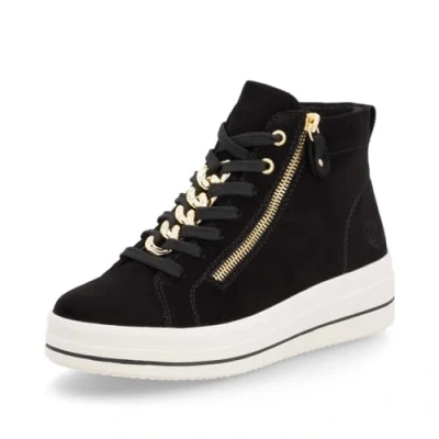 Image of Remonte Womens D1C70 02,D1C70 30 Lace Up Hi Top Trainers (Black, UK Footwear Size System, Adult, Women, Numeric, Medium, 4)