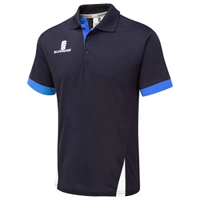 Image of Surridge Sports Men Blade Polo Shirt Navy/Royal/Amber, Size 2X Large