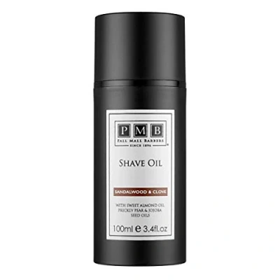 Image of Pall Mall Barbers, Finest Shave Care for Men Since 1896 Pre Oil, Sandalwood &amp; Clove 100ml Mens Stubble Softening Oil Smooth and Close