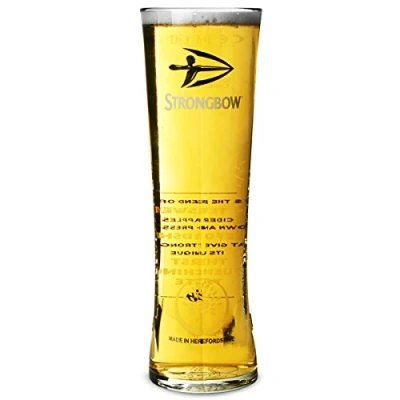 Image of County Engraving Personalised Engraved Branded 1 Pint Heritage Strongbow Cider Glass with Gift Box Enter Your Own Custom Text