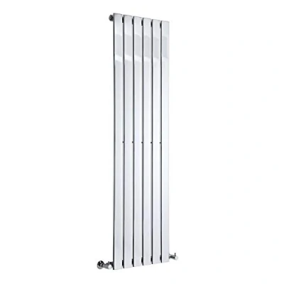 Image of Milano Alpha Chrome Vertical Single Flat Panel Radiator 1600mm x 450mm