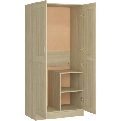 Image of vidaXL Wardrobe Sonoma Oak 82.5x51.5x180 cm Engineered Wood