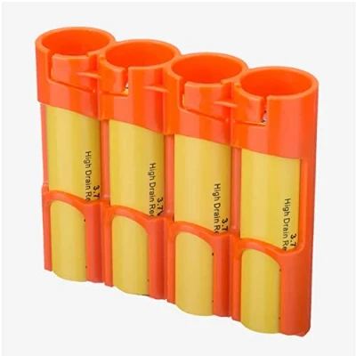 Image of Storacell Powerpax 18650 Battery Caddy, Orange, 4 Pack