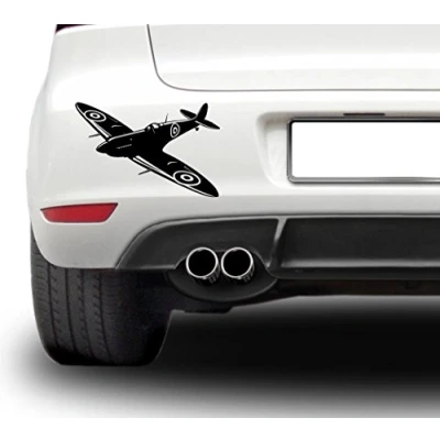 Image of WaterShed Designs Spitfire Silhouette vinyl decal sticker 8 inch wide (Black)