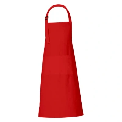 Image of RAJRANG Red Apron for Chefs Pure Cotton with 3 Pockets Adjustable Neck Cooking Baking Home Restaurant Bar 68 x 88 cm