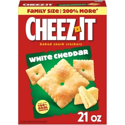 Image of Cheez It Baked Snack Crackers Family Size White Cheddar 620ml