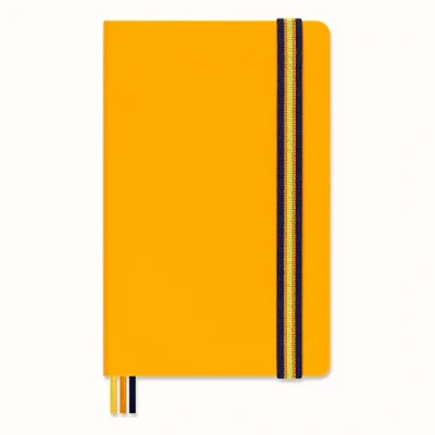 Image of Moleskine x K Way Notebook, Custom Edition Ruled Layout and Hard Cover Journal, Size Large 13x21 cm, Colour Orange