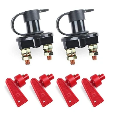 Image of LotFancy Battery Isolator Switch 12V with 2 Keys, Disconnect Waterproof 6V 24V Heavy Metal Cut Off for Car Auto RV Marine Boat ATV Vehicle Truck, 200/1000 Amps, 2PCS