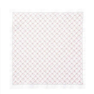 Image of Olympus Thread Hitomezashi Sashiko Hana Fukin Plaid Printed Fabric Embroidery Kit