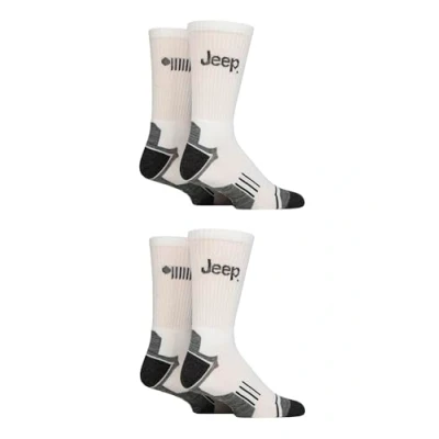Image of Mens 4 Pair Jeep Technical Performance Crew Sports Socks White 6 11