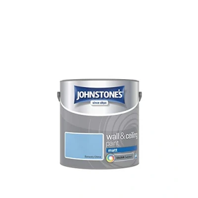 Image of Johnstone&#039;s Wall &amp; Ceiling Paint Dynasty China Matt Finish Emulsion Fantastic Coverage Easy to Apply Dry in 1 2 Hours 12m2 per Litre 2.5L