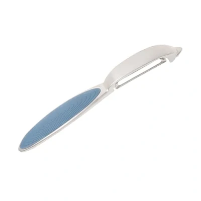 Image of Wiltshire Colour Rush Swivel Peeler, Chrome Plated, Anti Slip Comfortable Soft Grip Handle, Sharp Stainless Steel Blade, Potato Fruit, Carrot, Apple, Heavy Duty &amp; Durable, Blue, 16.5x2.2x1.8cm