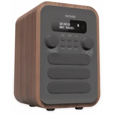 Image of Denver DAB 48GREY radio Personal Digital Grey, Wood