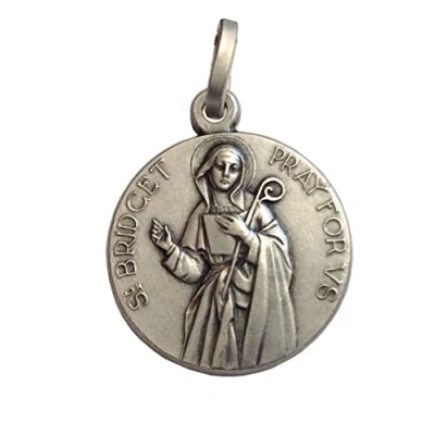 Image of 925 Sterling Silver &quot; Saint Brigit Medal Patroness of Europe