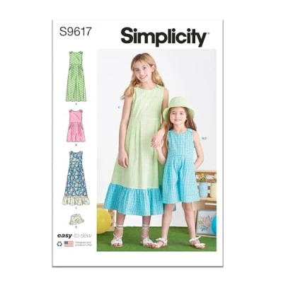 Image of Simplicity SS9617K5 Child/Girl Dress K5 (7 8 10 12 14)