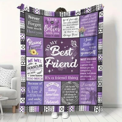 Image of Best Friend Blanket Birthday Gifts for Women Friends Bestie Friendship Throw 50&quot;X60&quot;