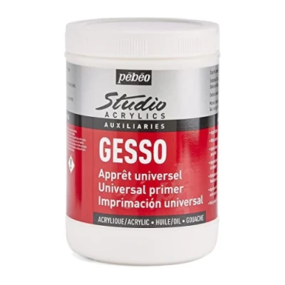 Image of PEBEO 524122 Studio Acrylics 1 Litre Gesso, White, l (Pack of 1)