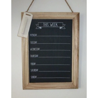 Image of HANGING WEEKLY PLANNER CHALKBOARD PLAQUE BLACKBOARD MEMO MONDAY SUNDAY + CHALK