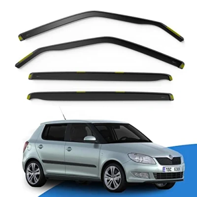 Image of EdgeVisors Wind Deflectors Set Fits: SKODA FABIA MK2 2007 2014 5 Door Hatchback 4pc