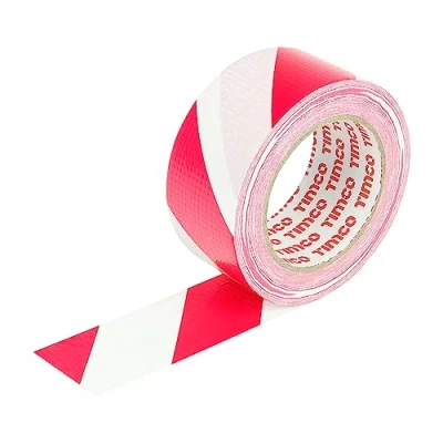Image of Timco Hazard Warning Cloth Tape Red and White (Size 33m x 50mm 1 Each)