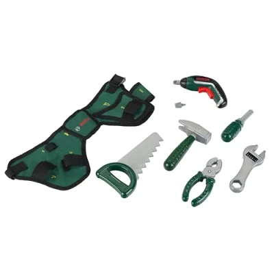 Image of Theo Klein 8313 Bosch Tool Belt I With Hammer, Pliers, Saw and Much More Battery Powered Ixolino Dimensions: 76 cm x 24 4.5 Toy for Children Aged 3 Years up