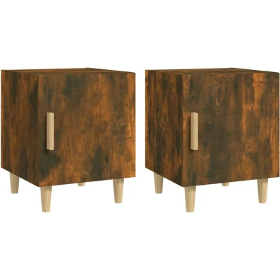 Image of vidaXL Bedside Cabinets 2 pcs Smoked Oak Engineered Wood