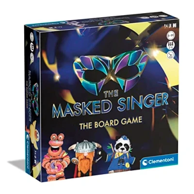 Image of Clementoni 61342 Masked Singer board games for 8 years olds and older, family teens adults, 2 6 players, TV show, card games, fun challenges, ENGLISH VERSION, Multicolor