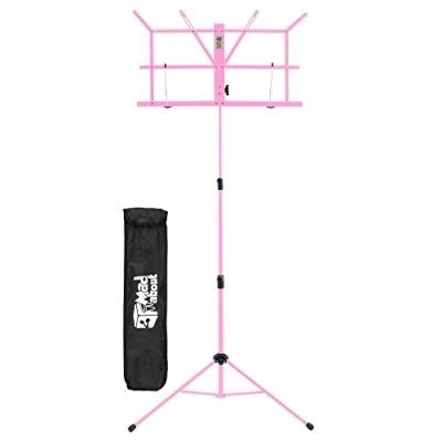 Image of Mad About MA MS05 Folding Music Stand Easy Portable Sheet Holder with Carry Bag, Pink