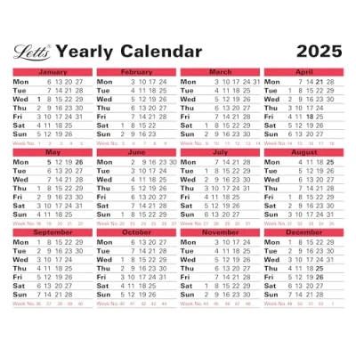 Image of Letts of London Yearly Calendar 2025