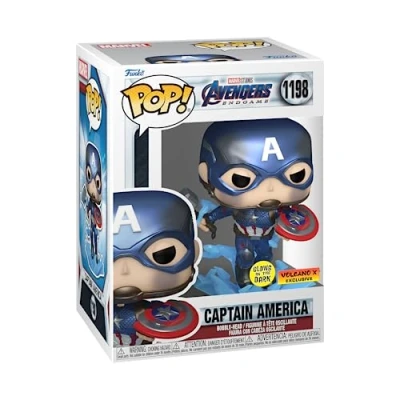 Image of Funko 68656 Pop! Marvel: Avengers Endgame Captain America (Metallic Glows in the Dark Special Edition) #1198