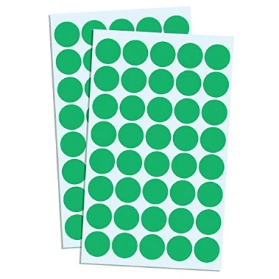 Image of 2000 Pieces, 20mm Green Dot Stickers, Sticky Dots Round Circle Spot Labels