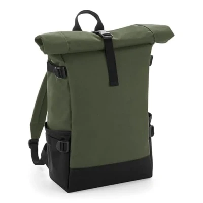 Image of COOZO Block Roll Top Backpack Olive Green/Black One Size
