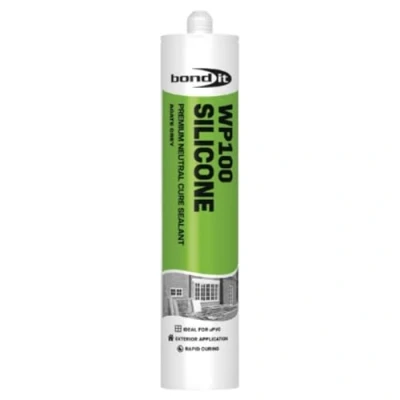 Image of Bond It WP100 Premium Neutral Cure Oxime Silicone Sealant Agate Grey, 285ml High Performance Mould Resistant Permanently Flexible for Building &amp; Construction Joints