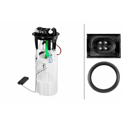 Image of WFX000260 fuel Feed unit HELLA 8TF 358 306 761 with seal, sender Electric Diesel LAND ROVER: Defender Off Road