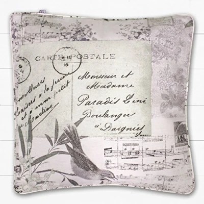 Image of Catherine Lansfield Home Vintage Postcard Cushion Cover, Natural, 45 x Cm