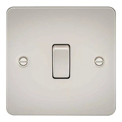 Image of KnightsBridge Flat Plate 10AX 1G Intermediate Switch Pearl