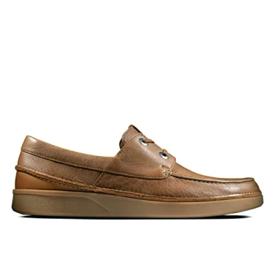 Image of Clarks Oakland Sun Leather Shoes in Tan Standard Fit Size 8½
