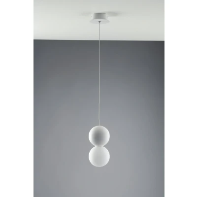 Image of Kiss Plaster Globe Ceiling Pendant Light White, G9