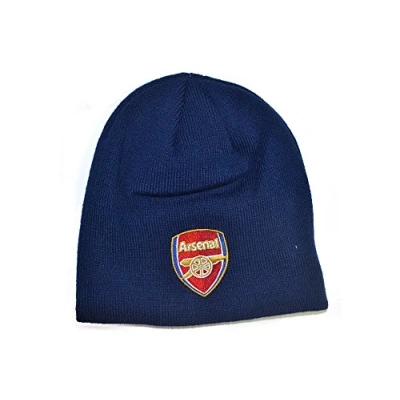 Image of Arsenal FC Official Product Beanie Hat Navy Club Crest Embriodery New Season