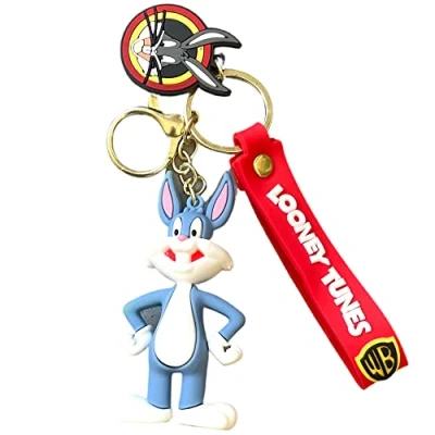 Image of South Coast Jewellery Bugs Bunny Looney Toons 3D Keyring Keychain Bag Pencil Case Charm Pendent Zip Accessory
